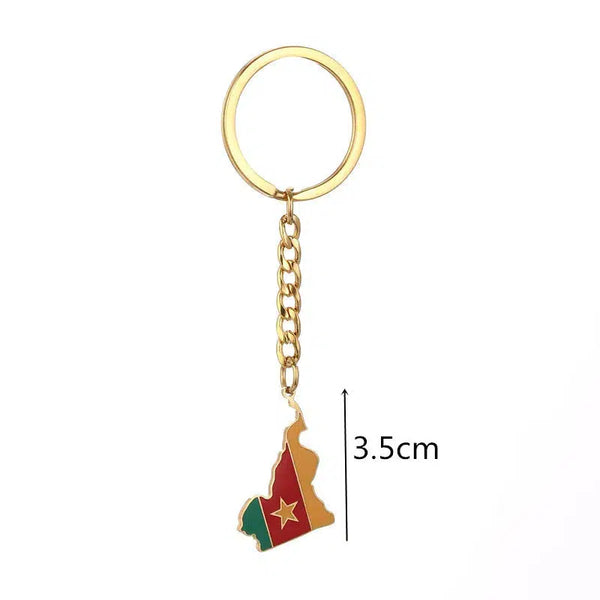 Cameroon Flag Map Keychain