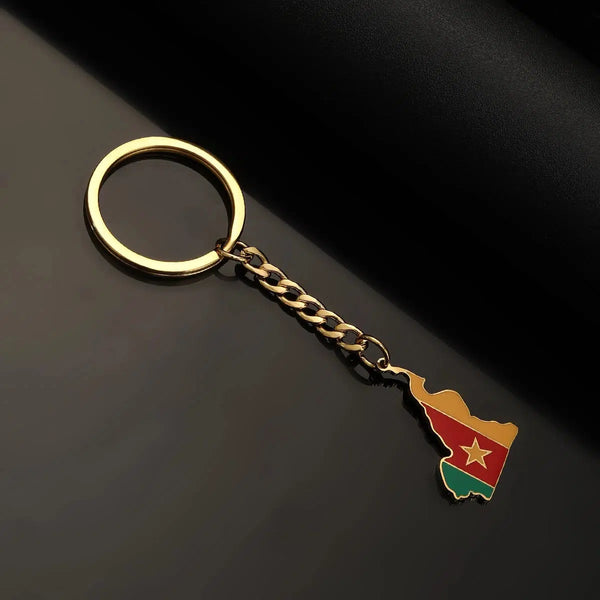 Cameroon Flag Map Keychain