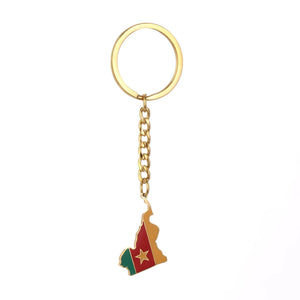 Cameroon Flag Map Keychain