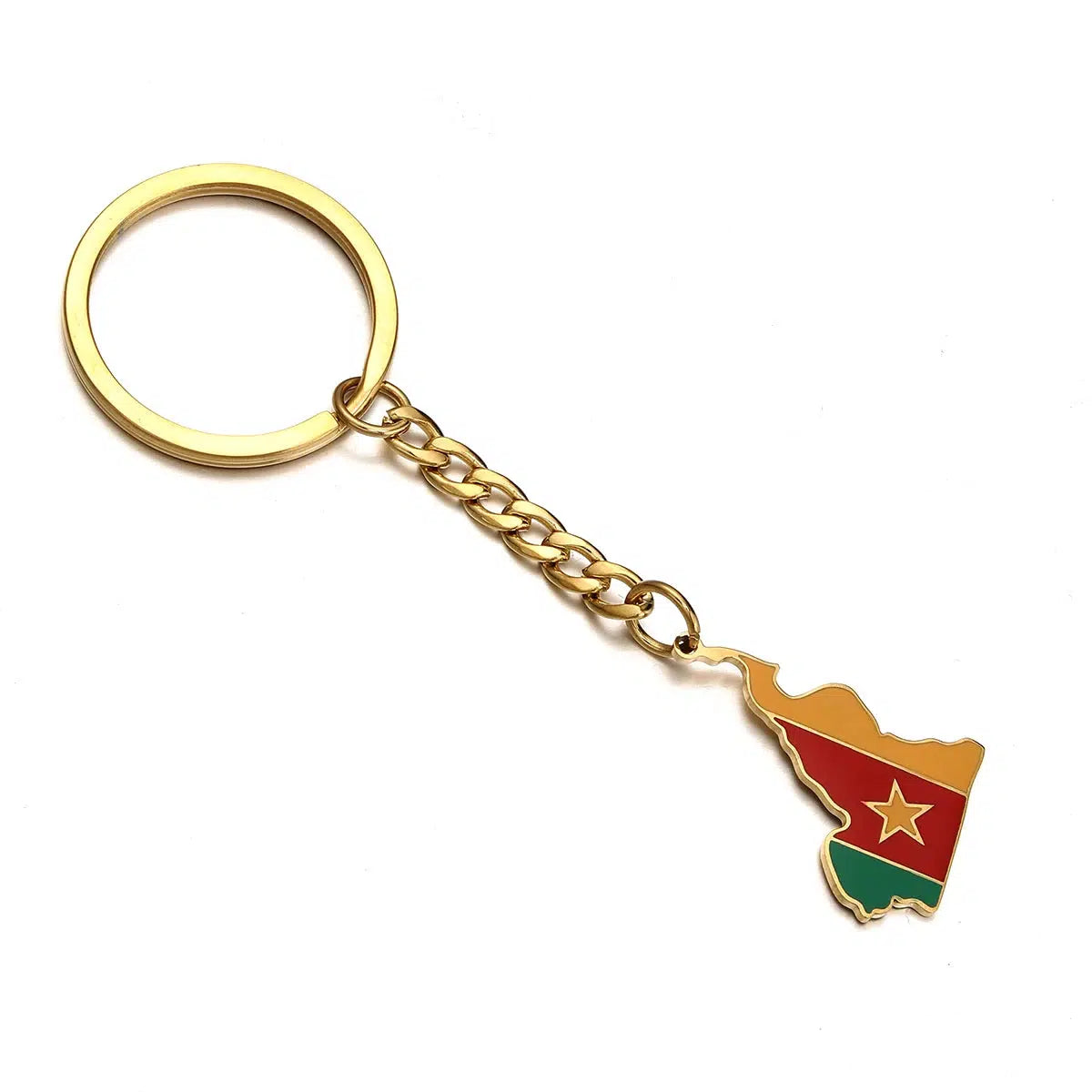 Cameroon Flag Map Keychain