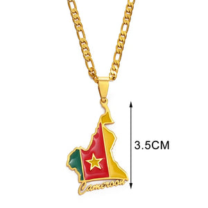 Cameroon Flag Map Necklace