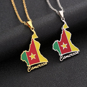 Cameroon Flag Map Necklace