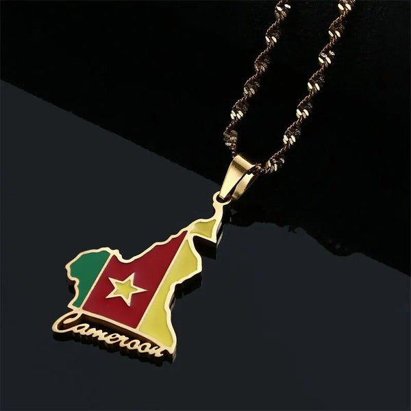 Cameroon Flag Map Necklace