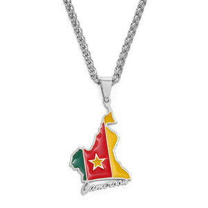 Cameroon Flag Map Necklace