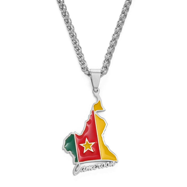 Cameroon Flag Map Necklace