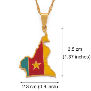 Cameroon Flag Map Necklace