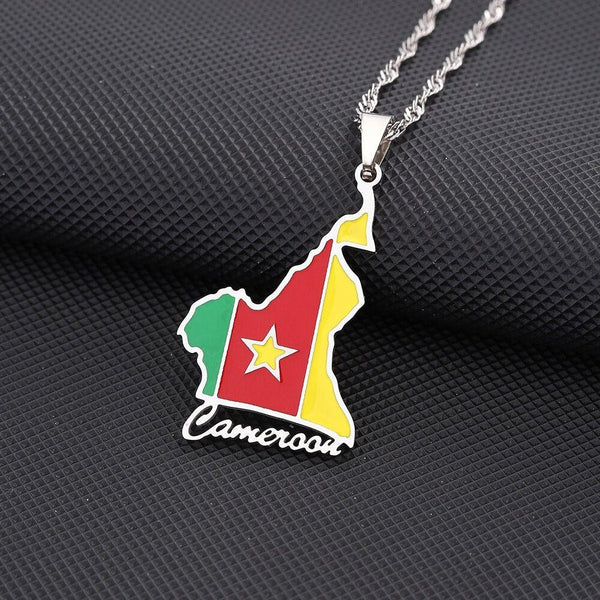 Cameroon Flag Map Necklace