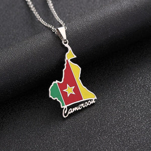 Cameroon Flag Map Necklace