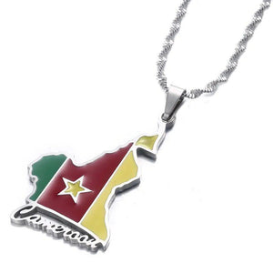 Cameroon Flag Map Necklace