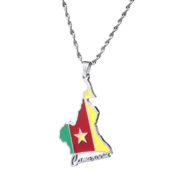 Cameroon Flag Map Necklace