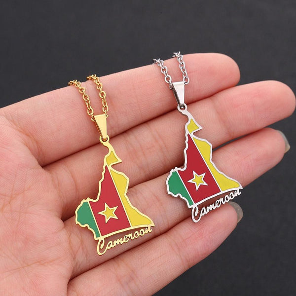 Cameroon Flag Map Necklace