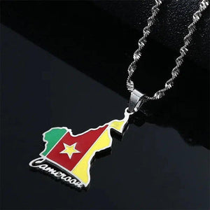 Cameroon Flag Map Necklace