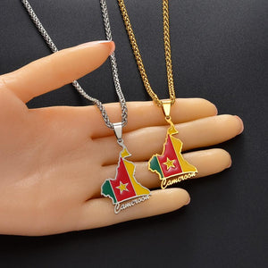 Cameroon Flag Map Necklace