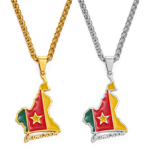 Cameroon Flag Map Necklace