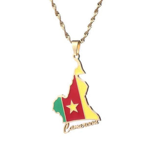 Cameroon Flag Map Necklace