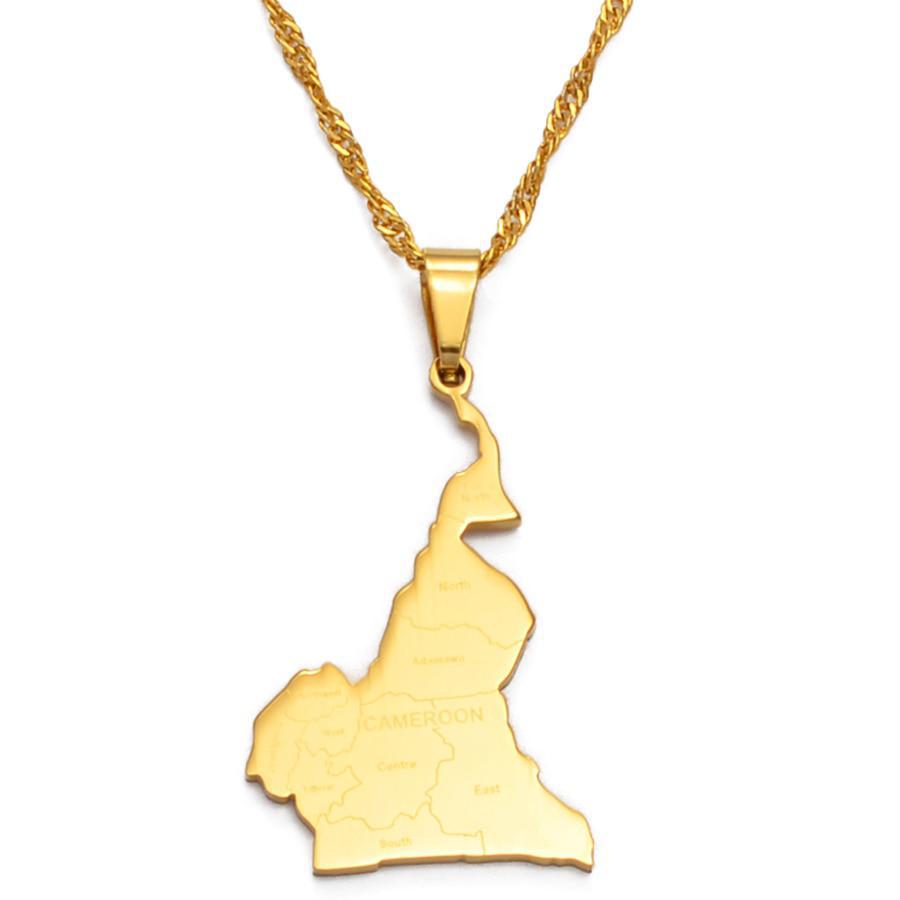 Cameroon Map Necklace