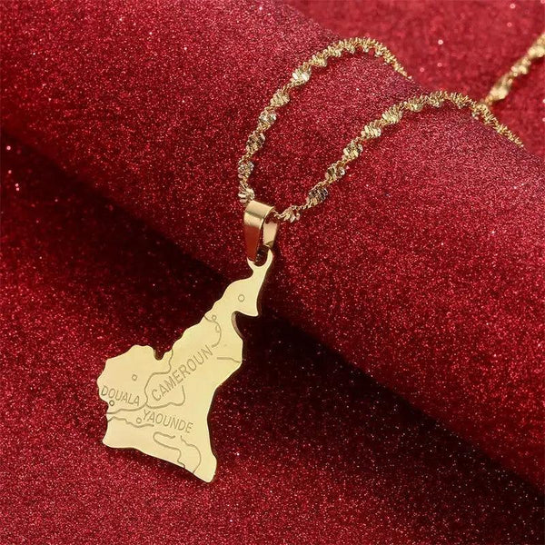 Cameroon Map Necklace
