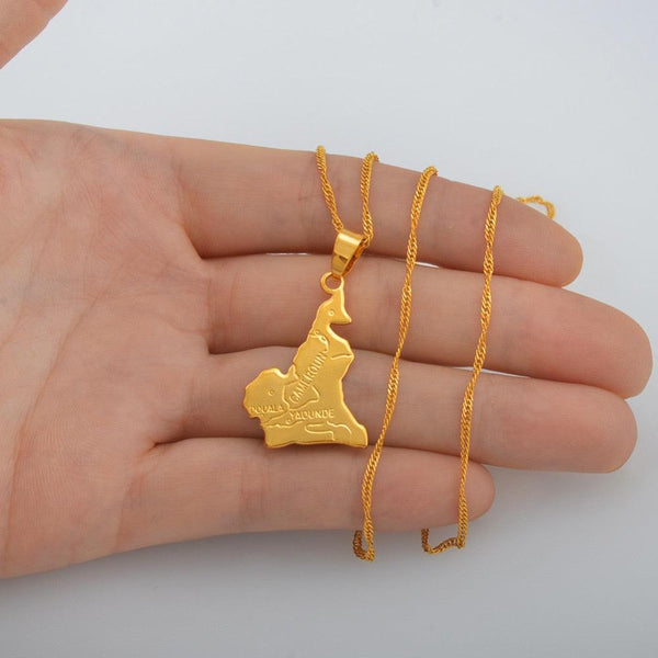 Cameroon Map Necklace