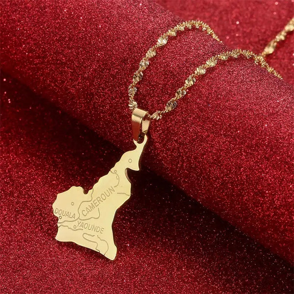 Cameroon Map Necklace