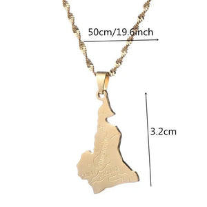 Cameroon Map Necklace