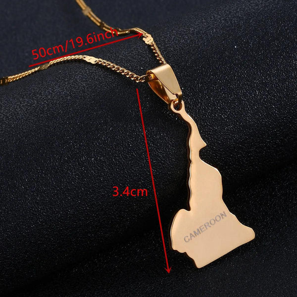 Cameroon Map Necklace