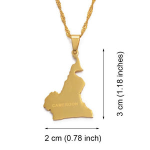 Cameroon Map Necklace