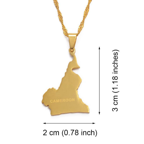 Cameroon Map Necklace