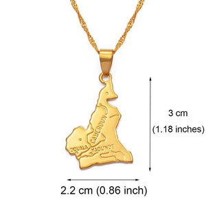 Cameroon Map Necklace