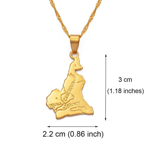 Cameroon Map Necklace