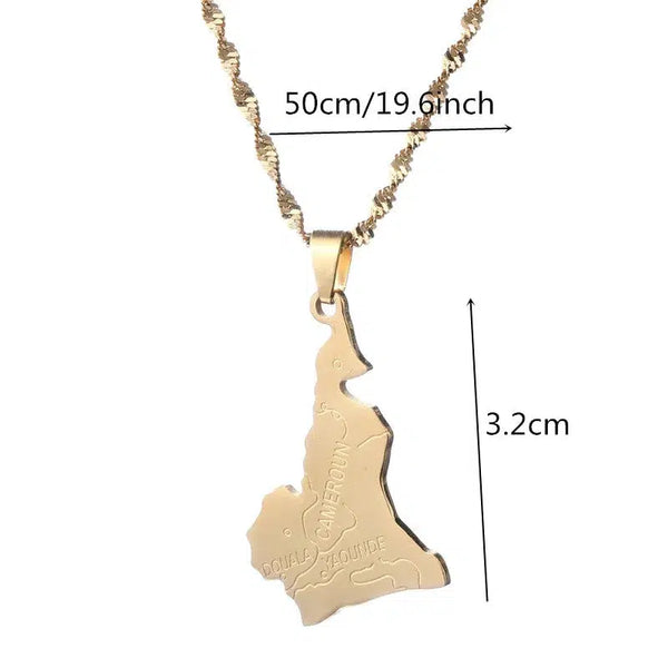 Cameroon Map Necklace