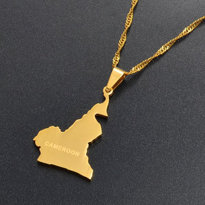 Cameroon Map Necklace