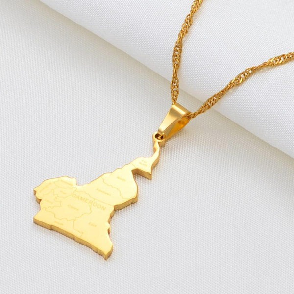 Cameroon Map Necklace