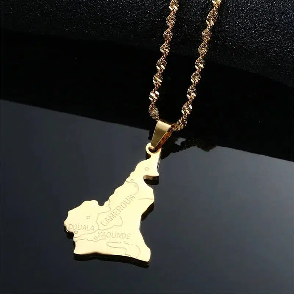 Cameroon Map Necklace