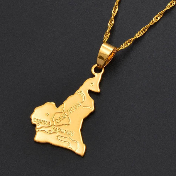 Cameroon Map Necklace