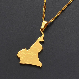 Cameroon Map Necklace