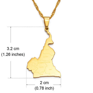 Cameroon Map Necklace