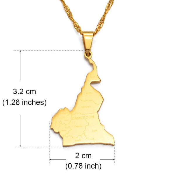 Cameroon Map Necklace