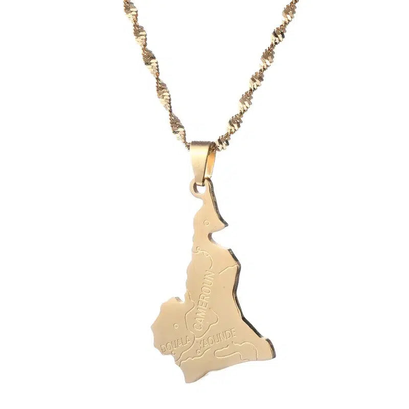 Cameroon Map Necklace