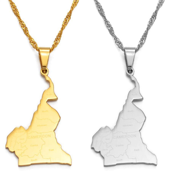 Cameroon Map Necklace