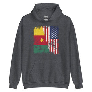 Cameroon USA Flag - Half American Hoodie