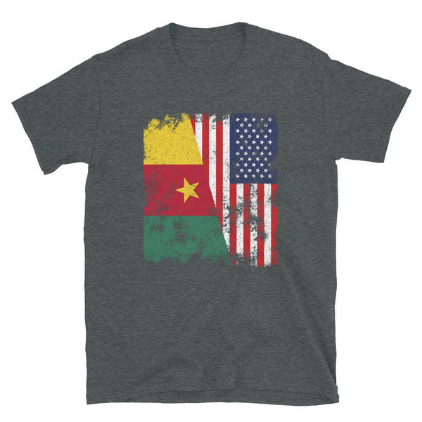 Cameroon USA Flag - Half American T-Shirt