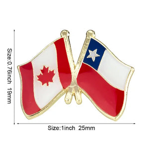 Canada Chile Flag Lapel Pin - Enamel Pin Flag