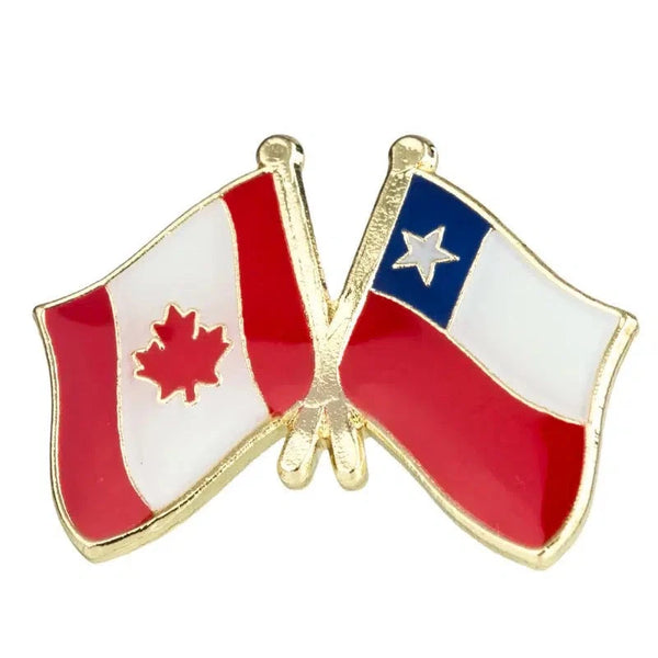 Canada Chile Flag Lapel Pin - Enamel Pin Flag