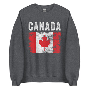 Canada Flag Distressed - Canadian Flag Sweatshirt