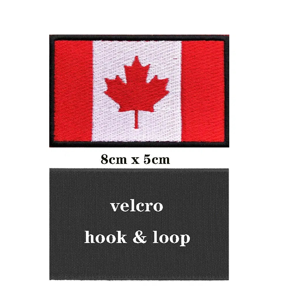 Canada Flag Patch - Iron On/Hook & Loop Patch