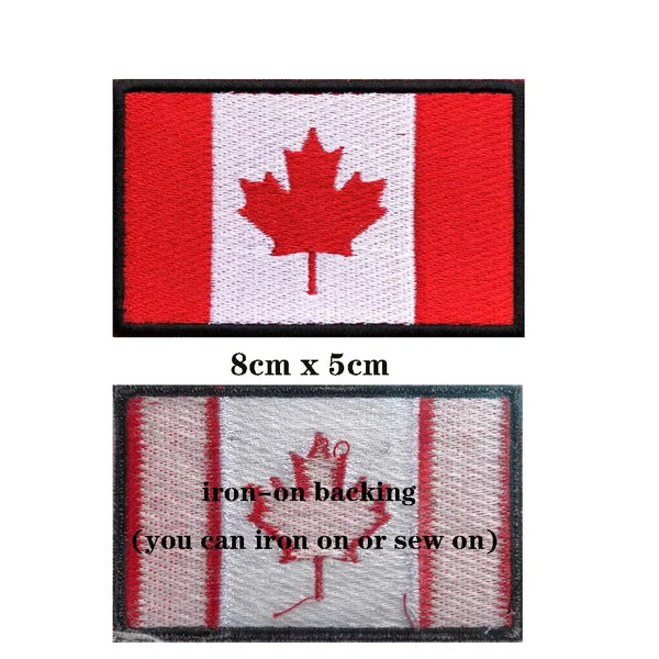 Canada Flag Patch - Iron On/Hook & Loop Patch