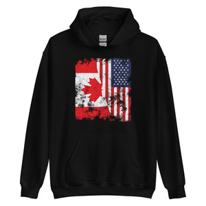 Canada USA Flag - Half American Hoodie