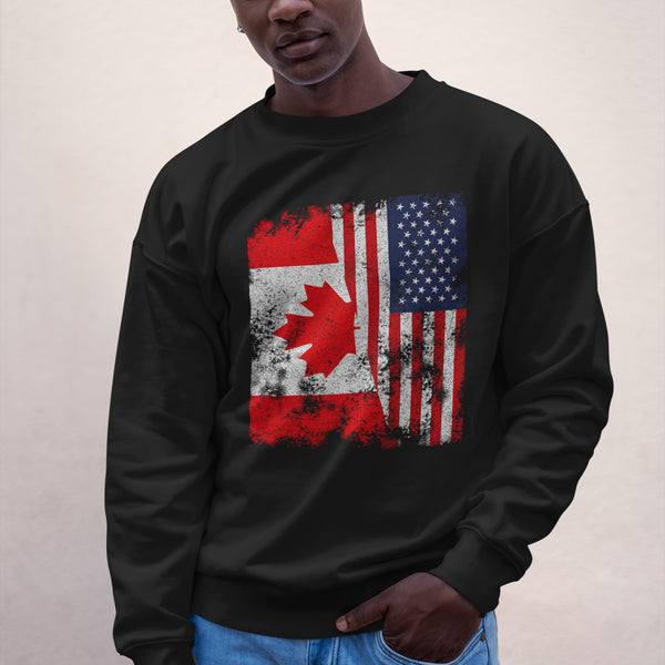 Canada USA Flag - Half American Sweatshirt