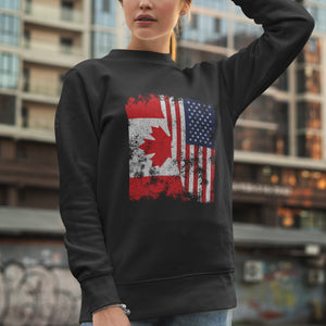 Canada USA Flag - Half American Sweatshirt