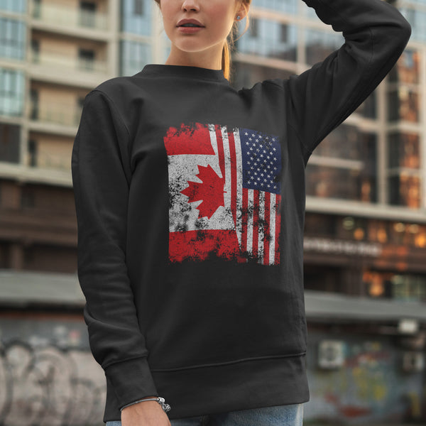 Canada USA Flag - Half American Sweatshirt